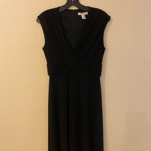 WHBM Wrapped & Gathered Black Knee Length Dress